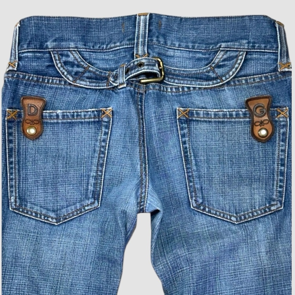 Chic Dole & Gabbana Belted Denim Jeans with 8 pockets